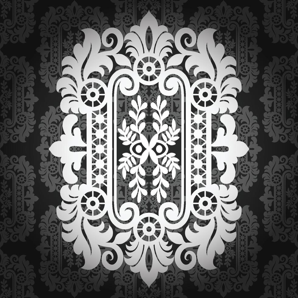 Seamless damask pattern vector