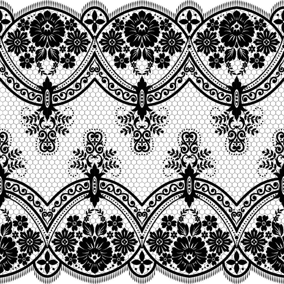 Seamless white floral lace pattern vector