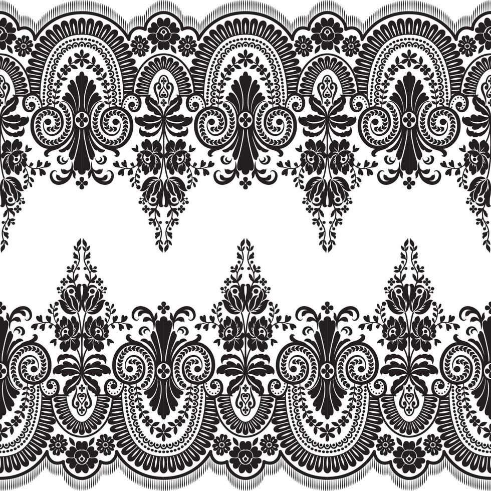 Lace seamless pattern with flowers vector