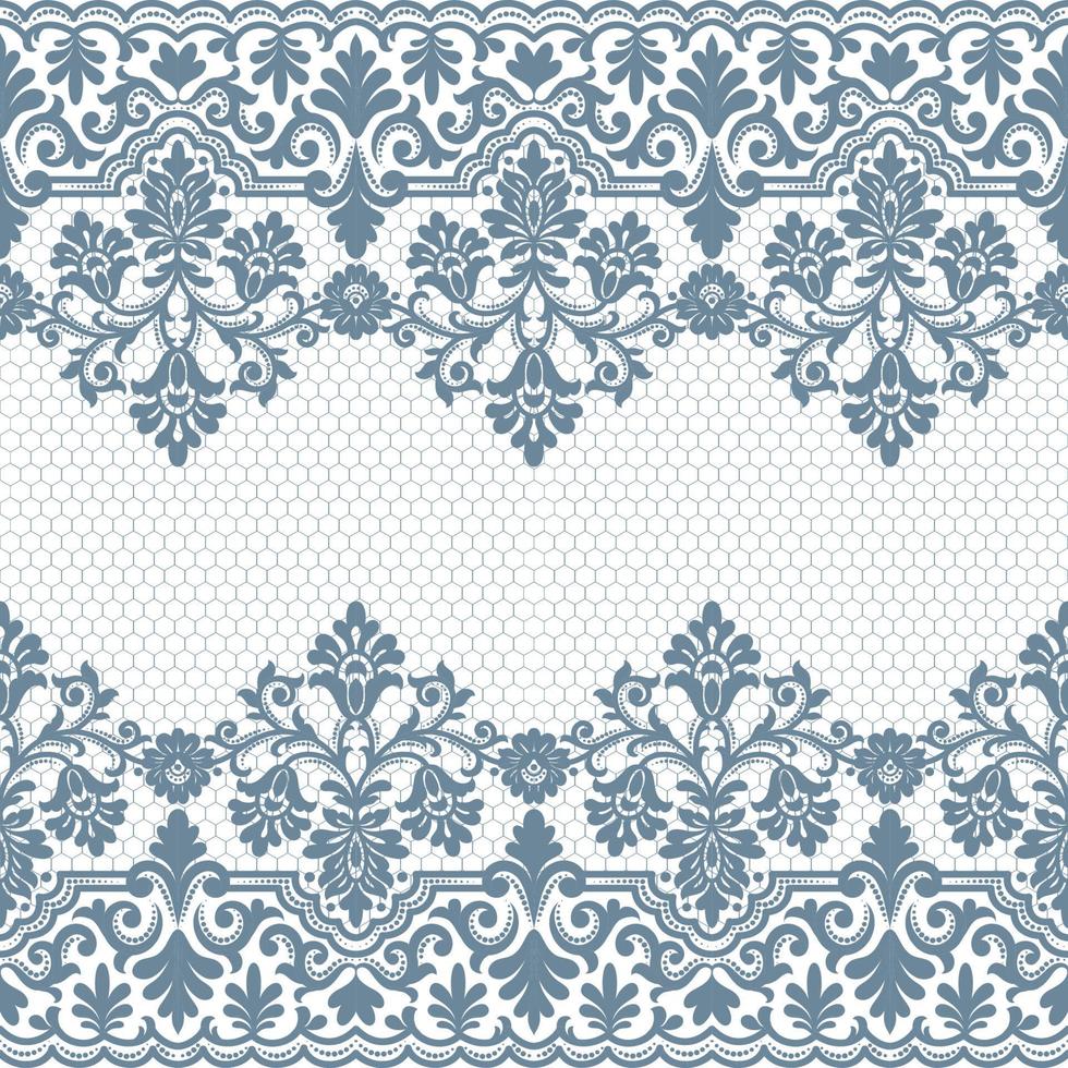Lace seamless pattern with flowers vector