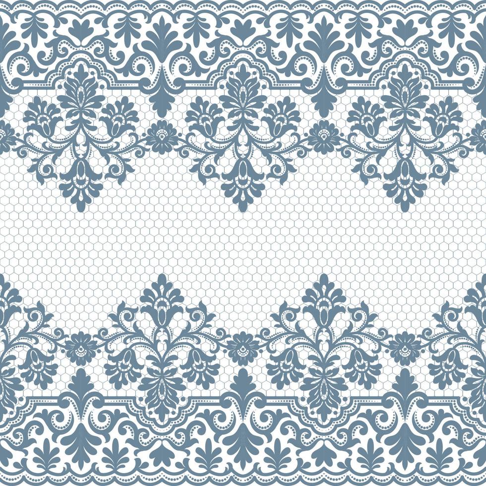 Lace seamless pattern with flowers vector