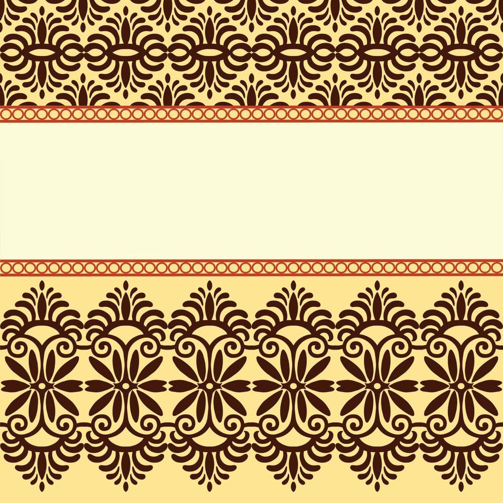 Vector Damask Pattern and Frame
