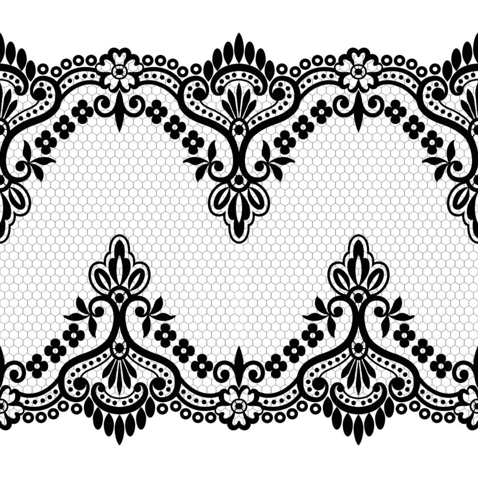 Lace seamless pattern with flowers vector