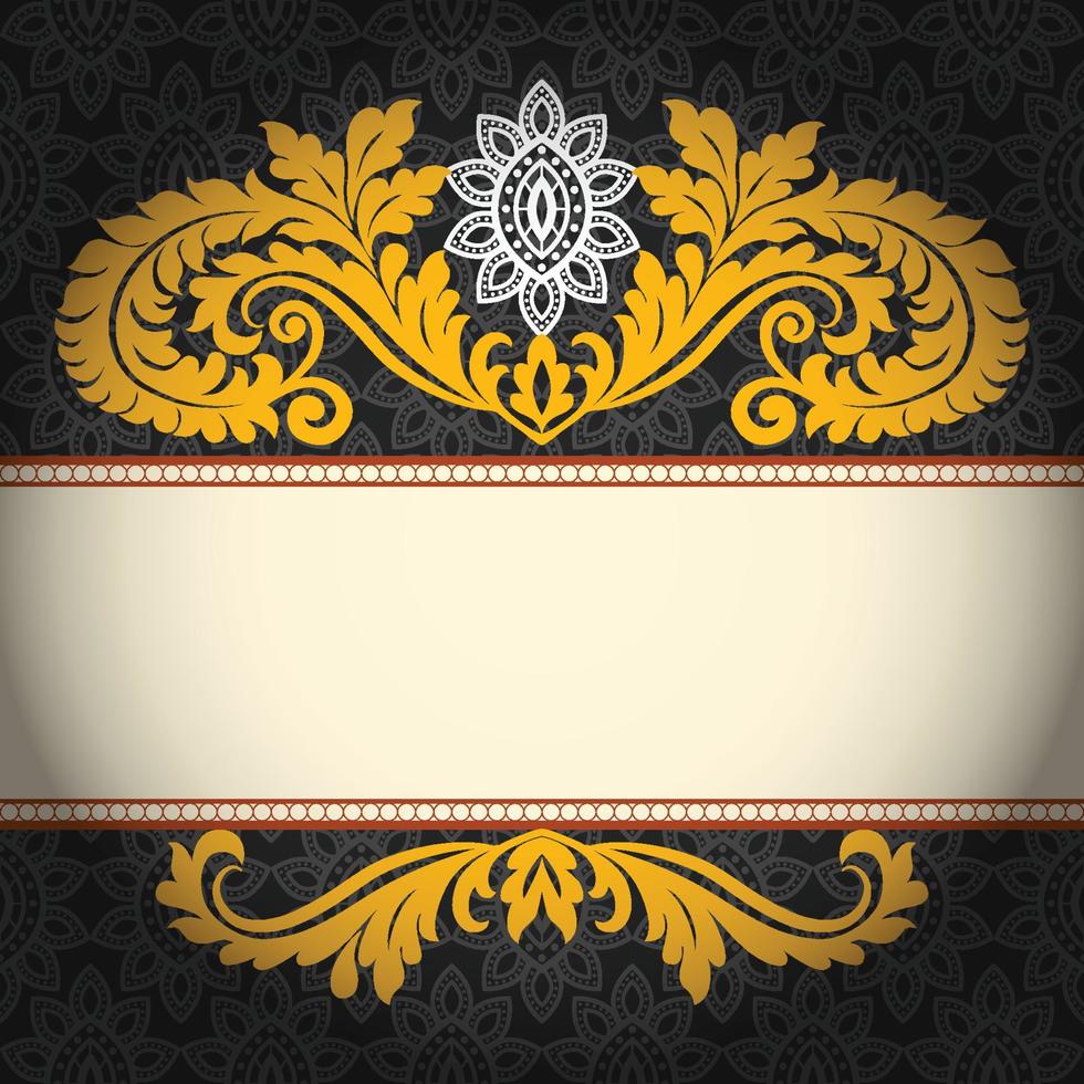 Vector Damask Pattern and Frame