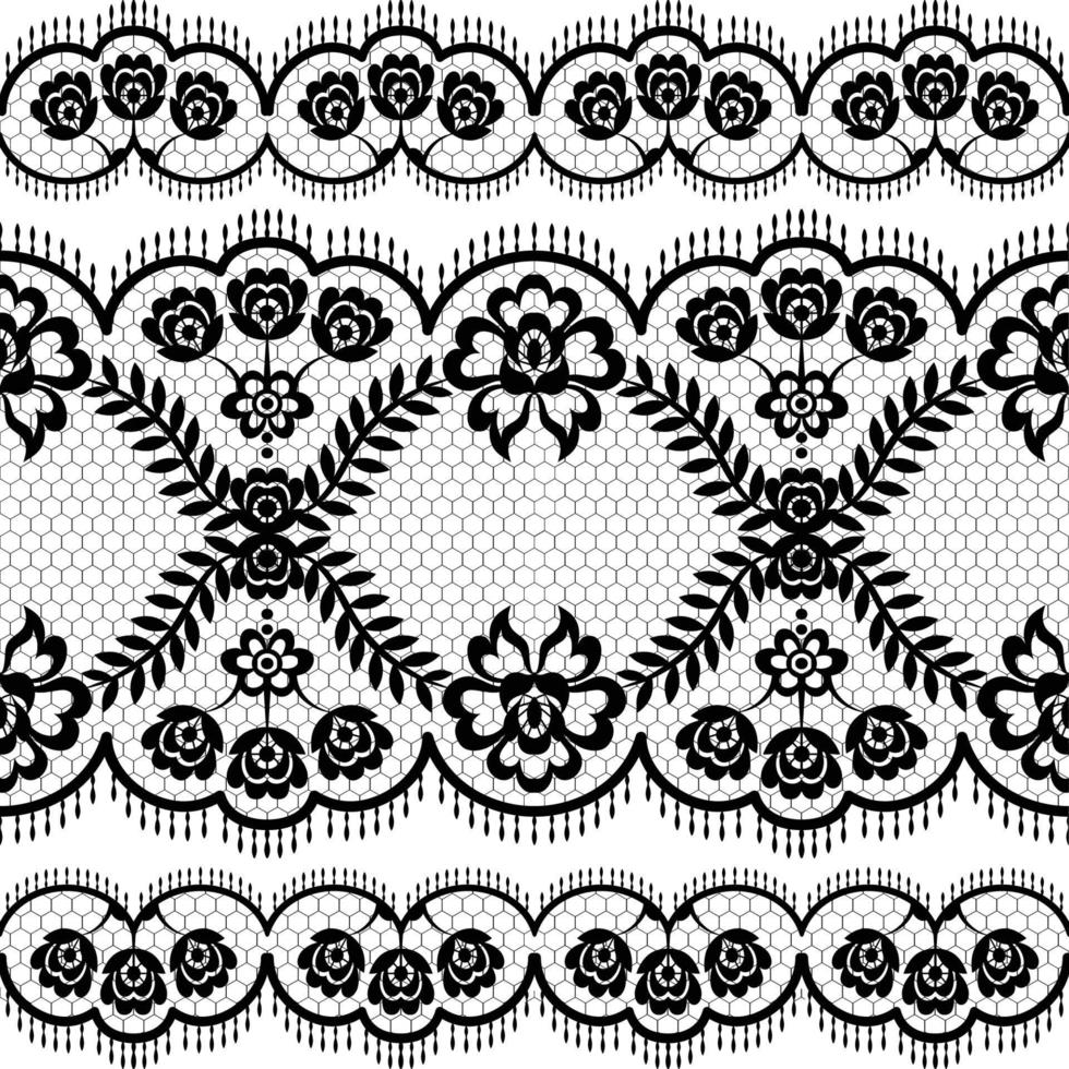 Seamless flower lace pattern vector