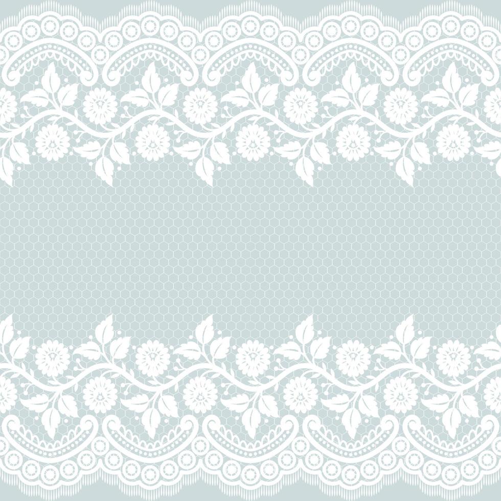 patrón de encaje floral blanco transparente vector