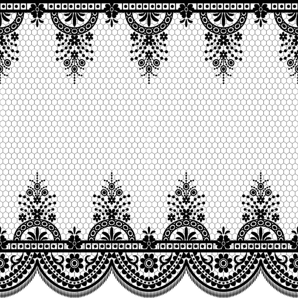 patrón de encaje floral blanco transparente vector