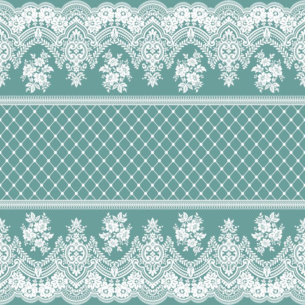 patrón de encaje floral blanco transparente vector
