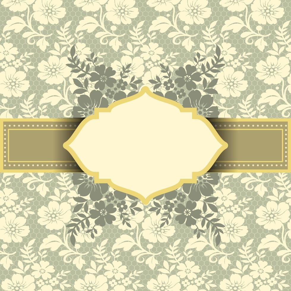 Vector Damask Pattern and Frame