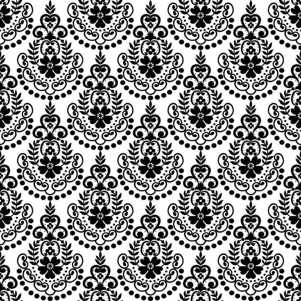 Lace seamless pattern with flowers vector