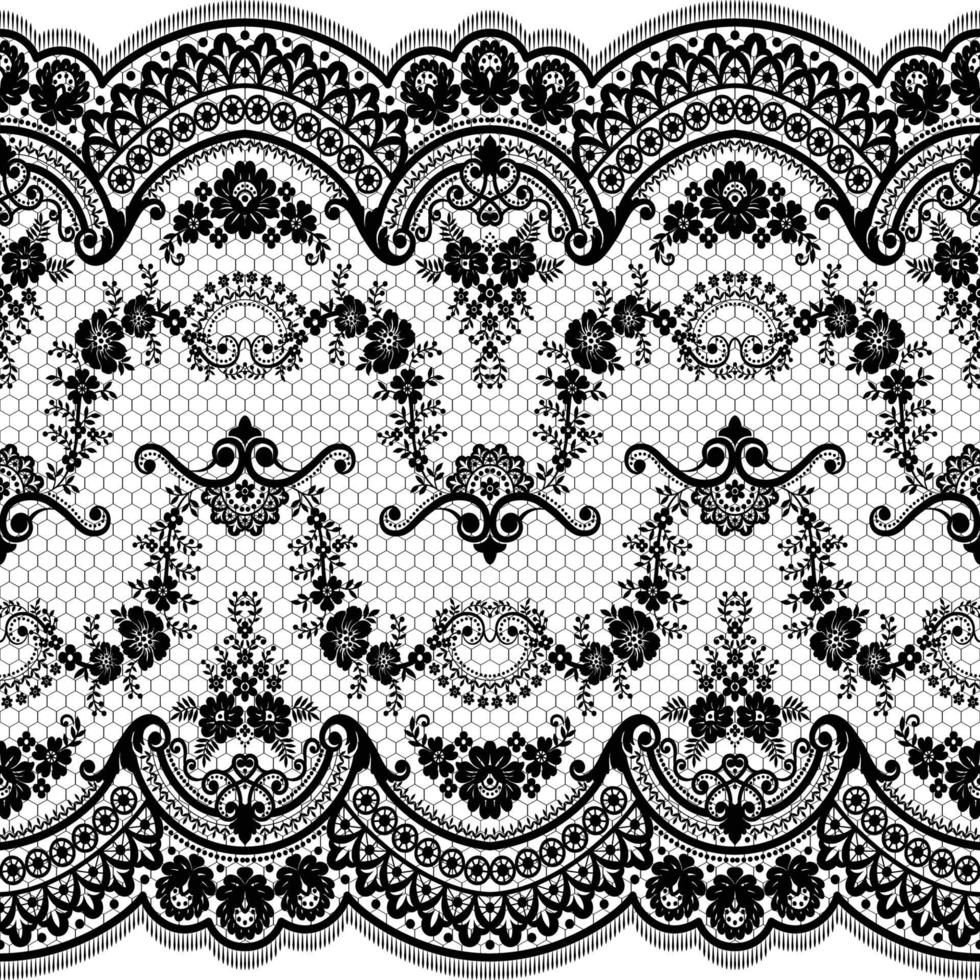 Seamless flower lace pattern vector
