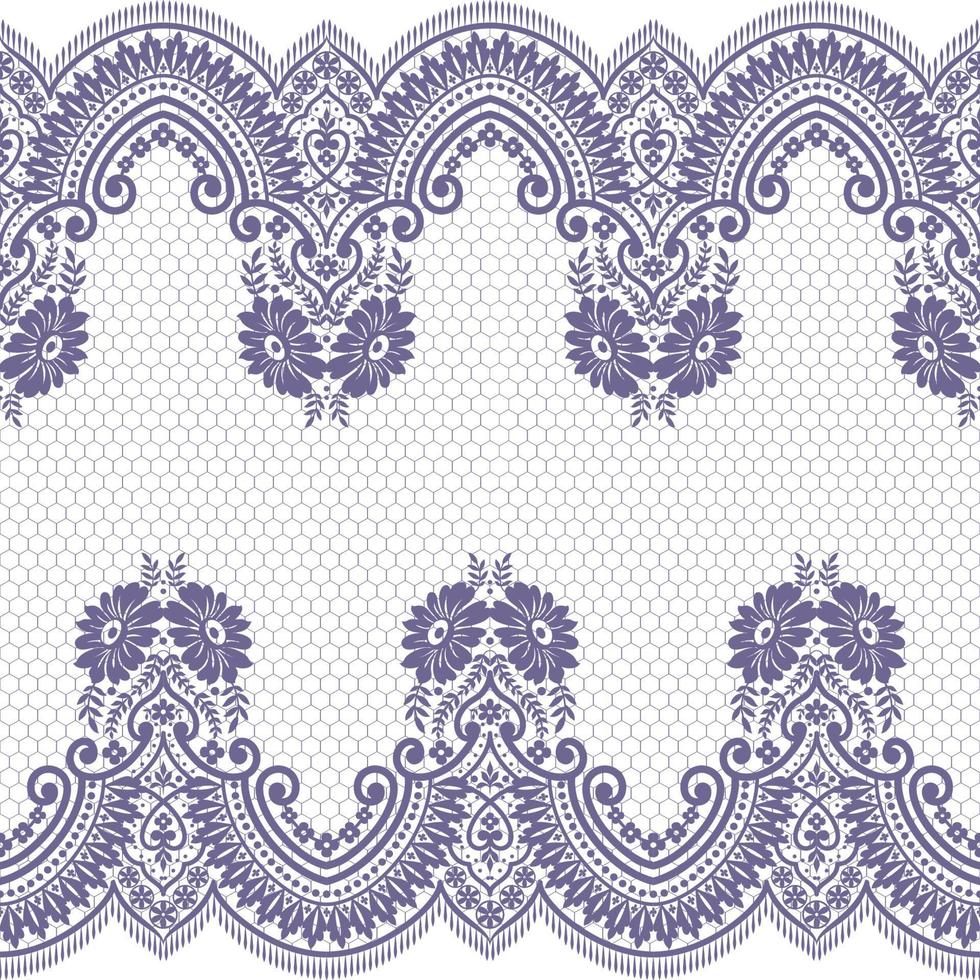 Lace seamless pattern with flowers vector