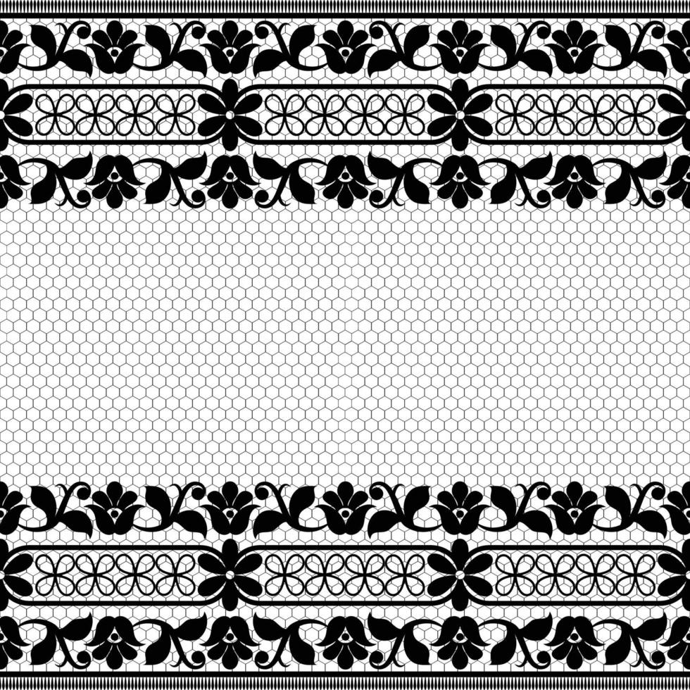 patrón de encaje floral blanco transparente vector