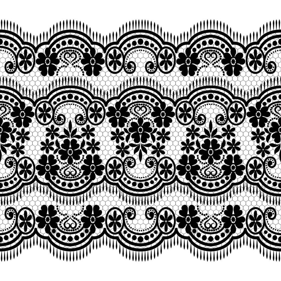 Seamless white floral lace pattern vector