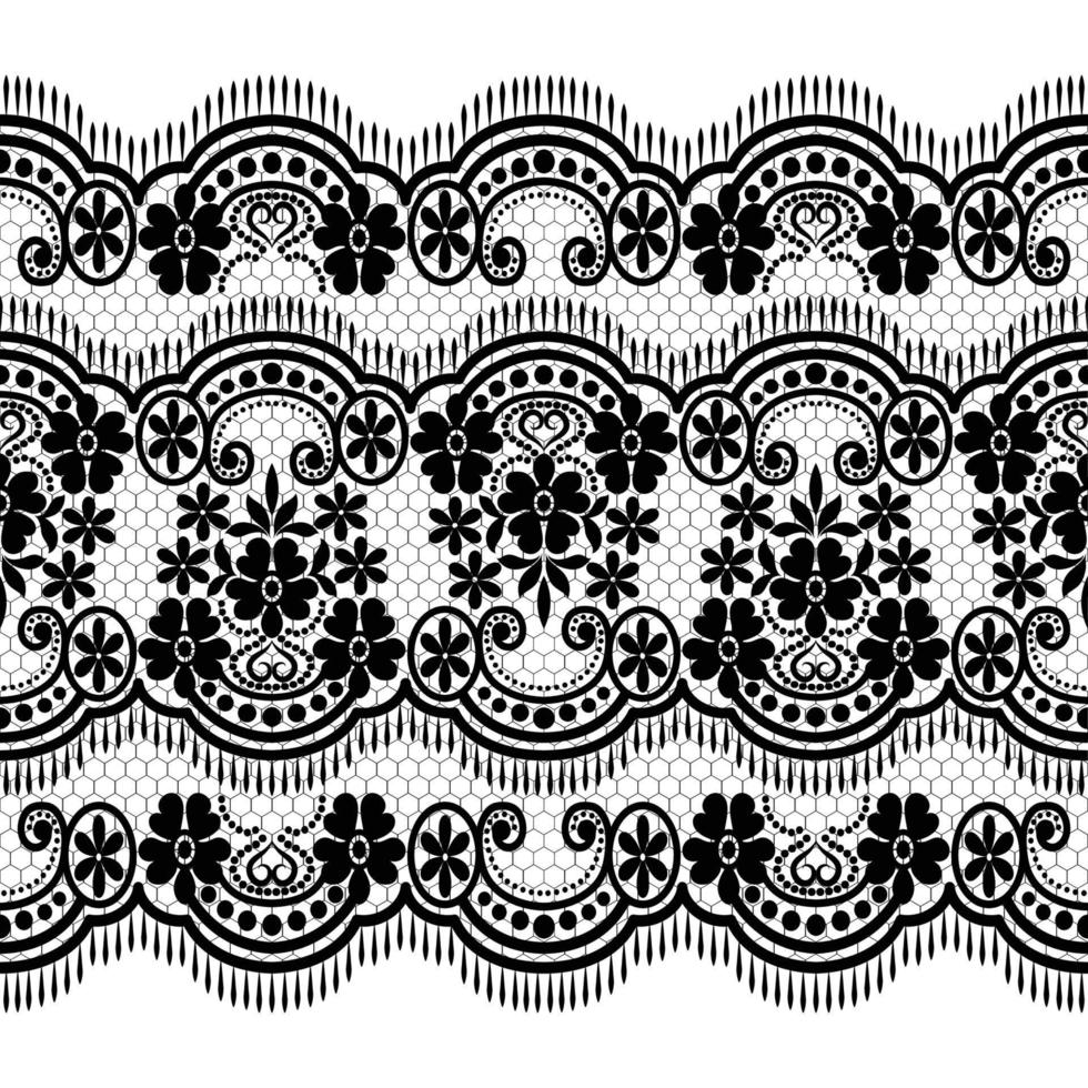 Seamless white floral lace pattern vector