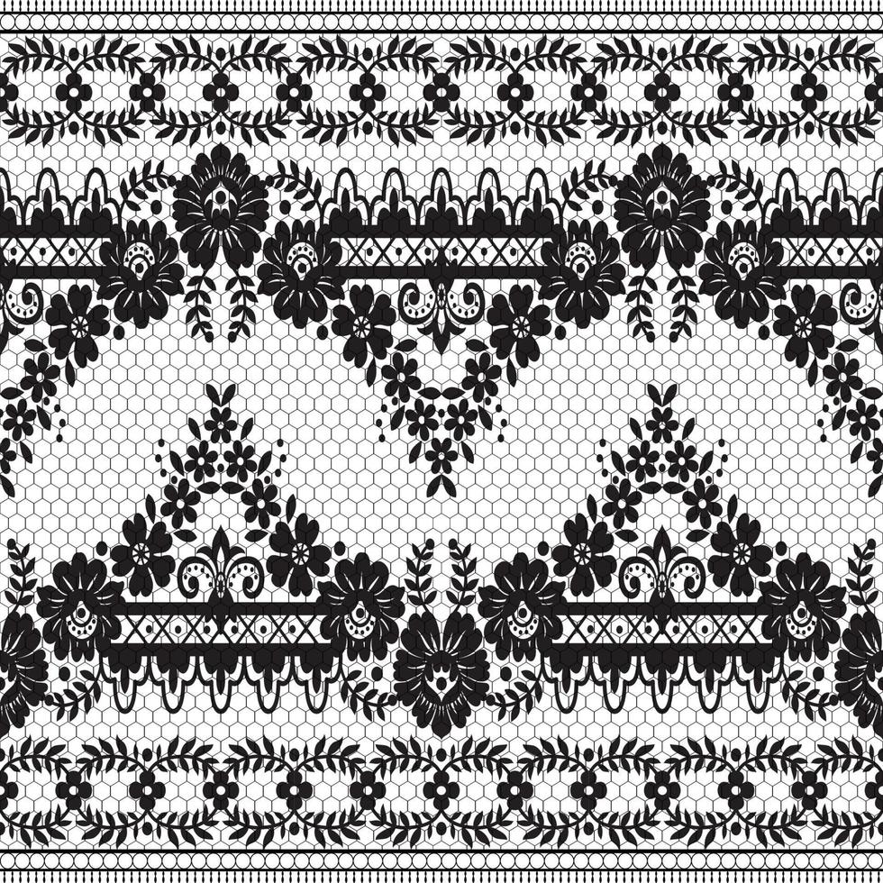 Seamless flower lace pattern vector