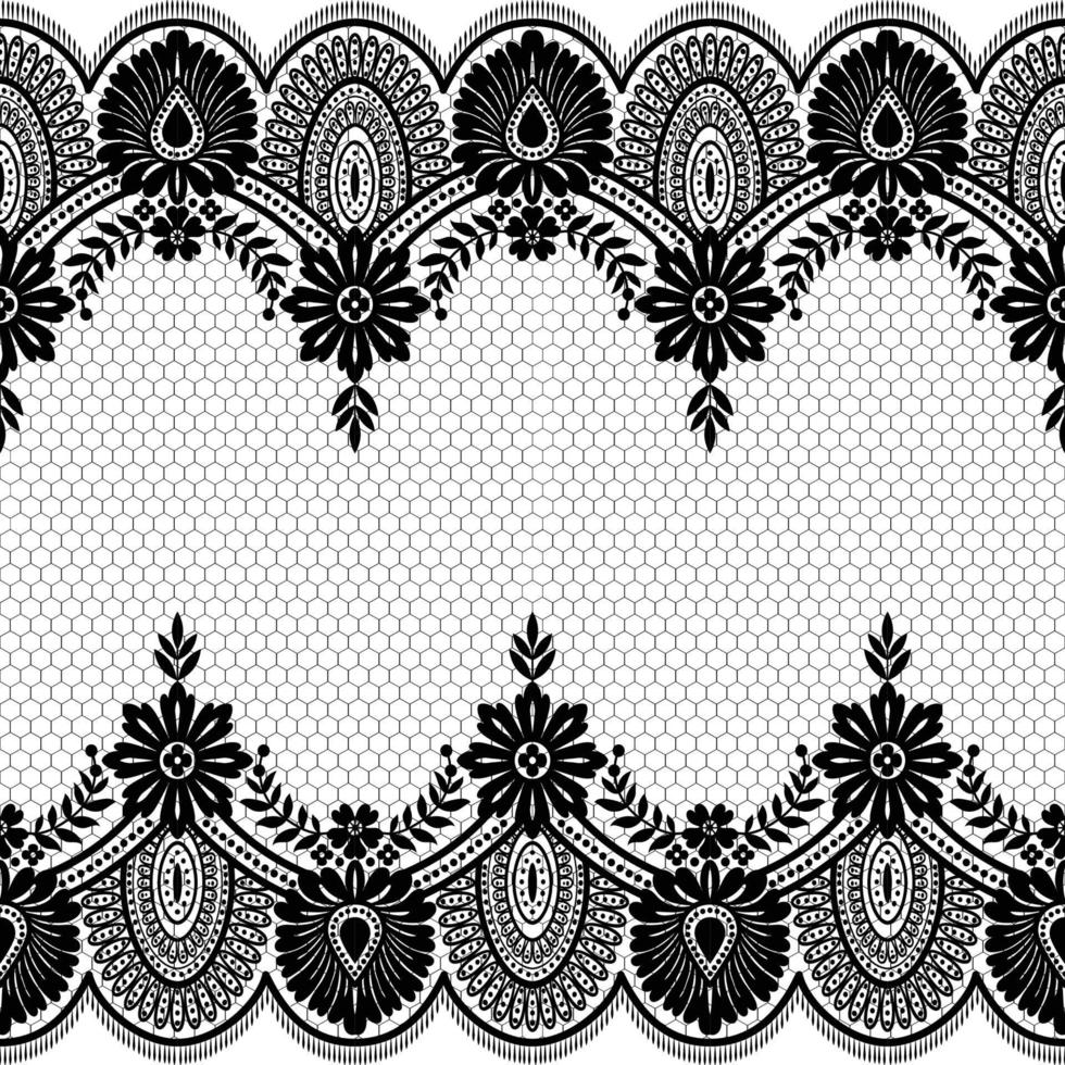 Seamless white floral lace pattern vector