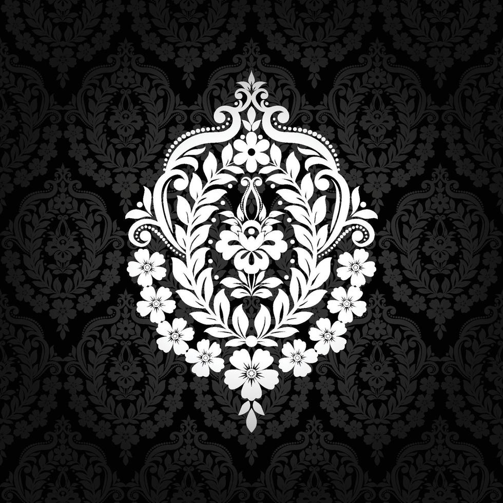 Seamless damask pattern vector
