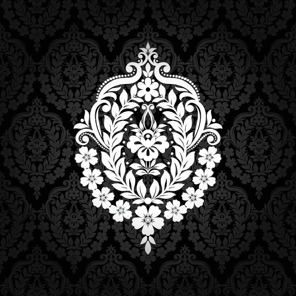 Seamless damask pattern vector