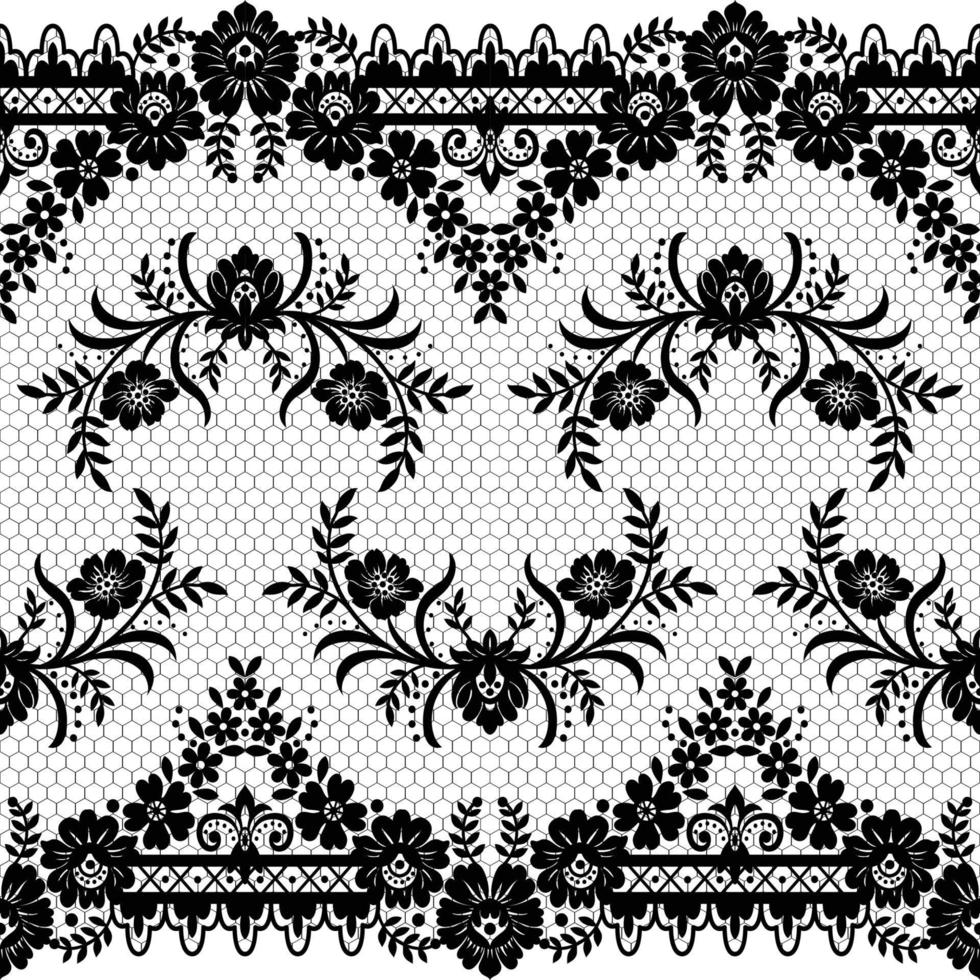 Seamless flower lace pattern vector