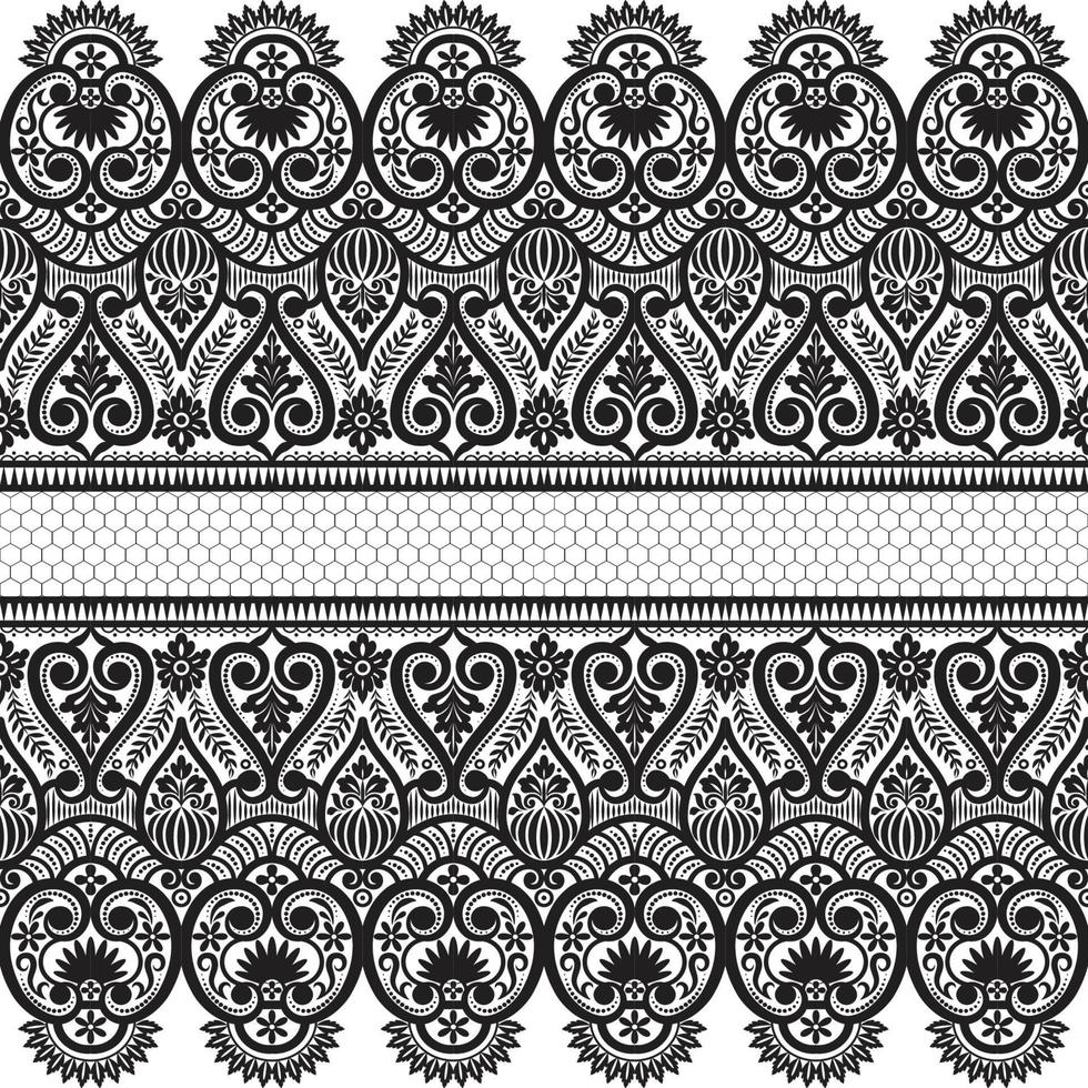 Seamless flower lace pattern vector