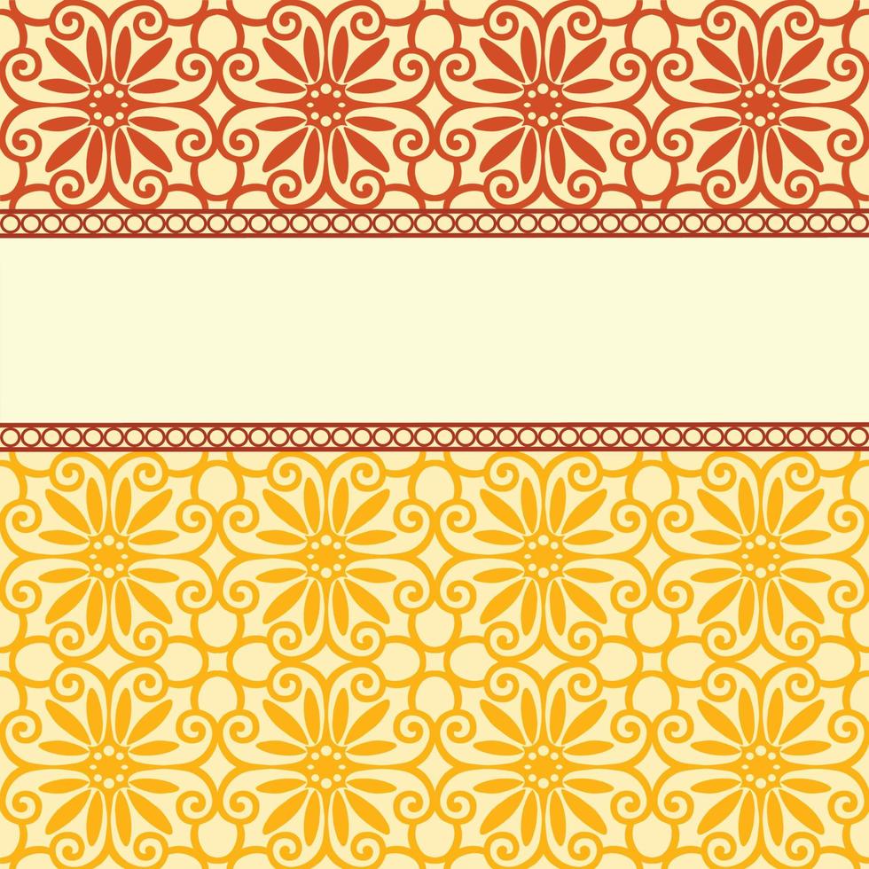 Vector Damask Pattern and Frame