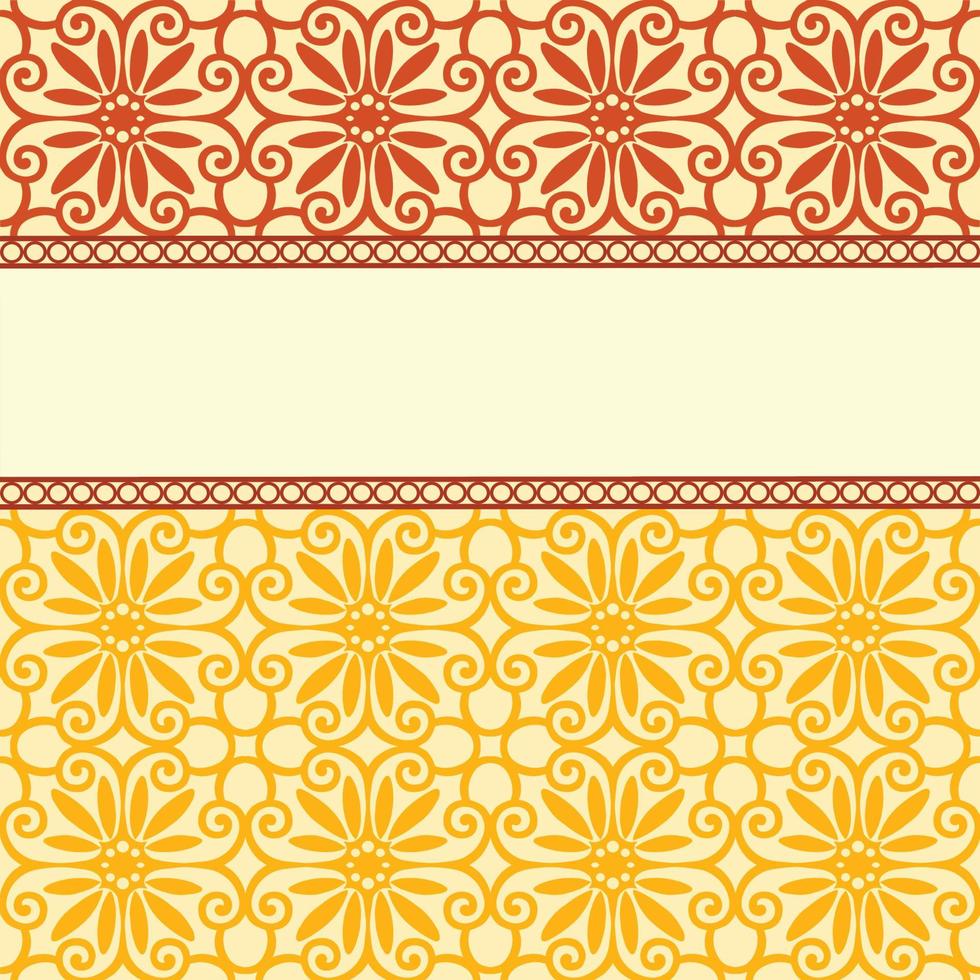 Vector Damask Pattern and Frame