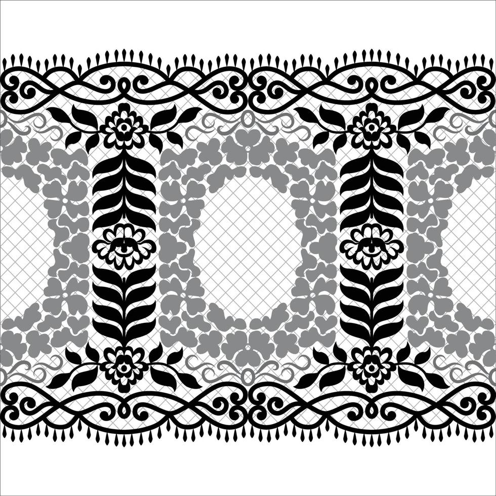 Seamless flower lace pattern vector