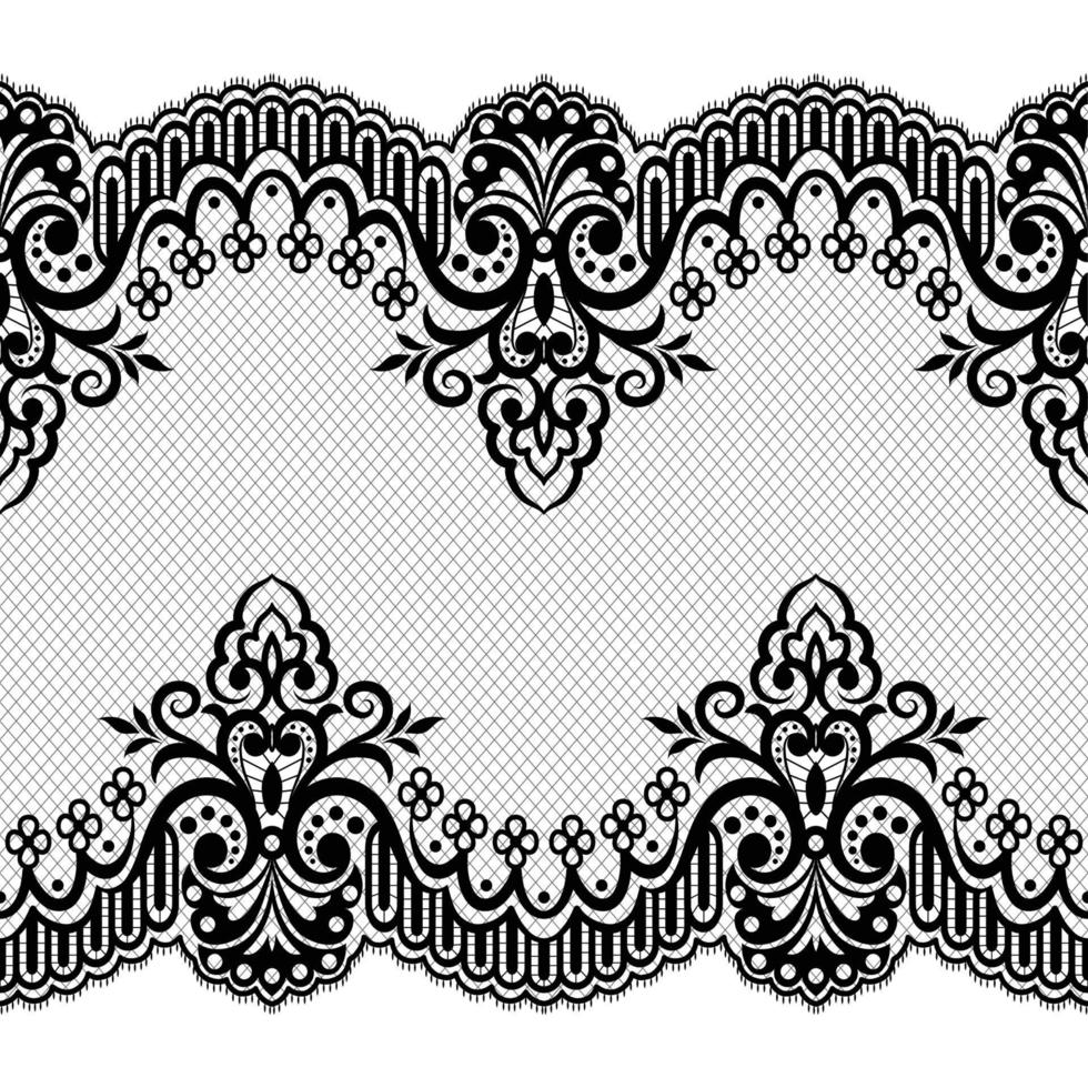 Lace seamless pattern with flowers vector