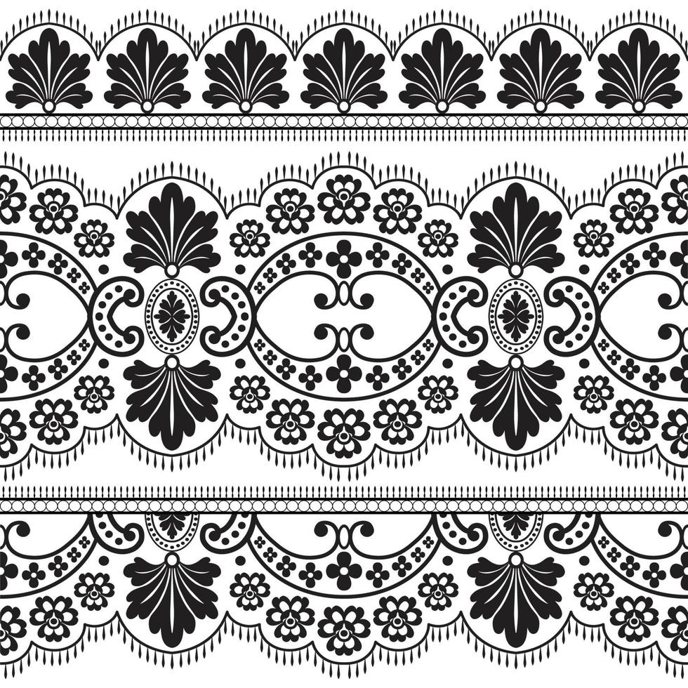 Lace seamless pattern with flowers vector