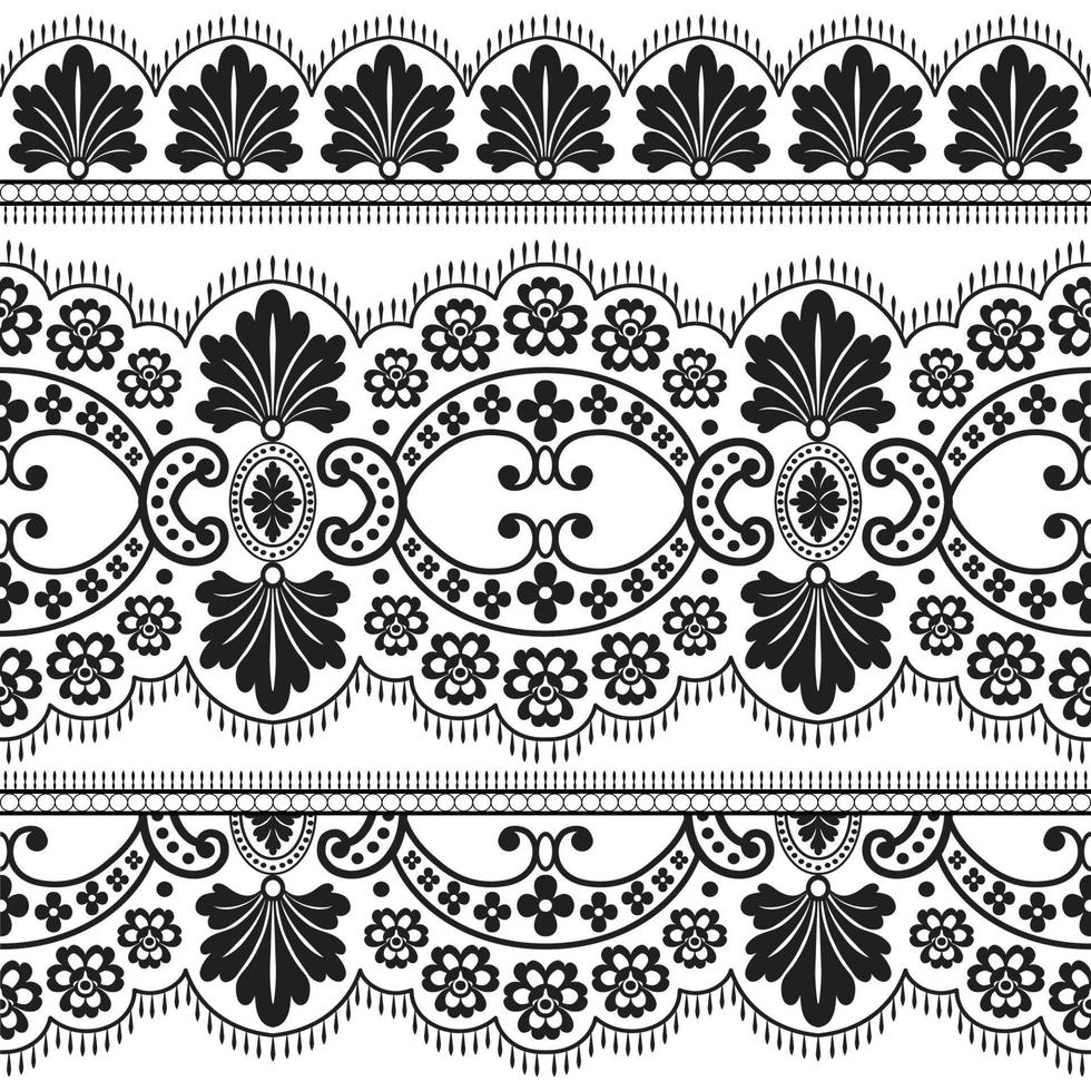 Lace seamless pattern with flowers vector