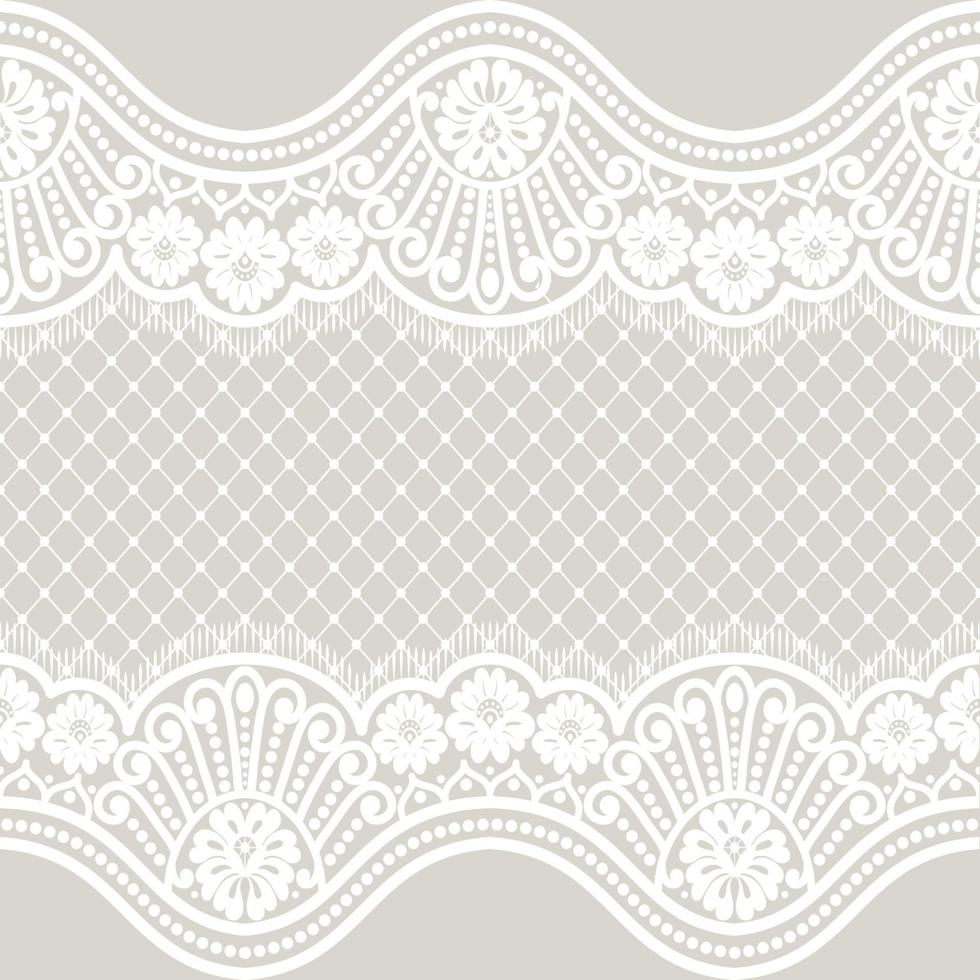 Seamless white floral lace pattern vector