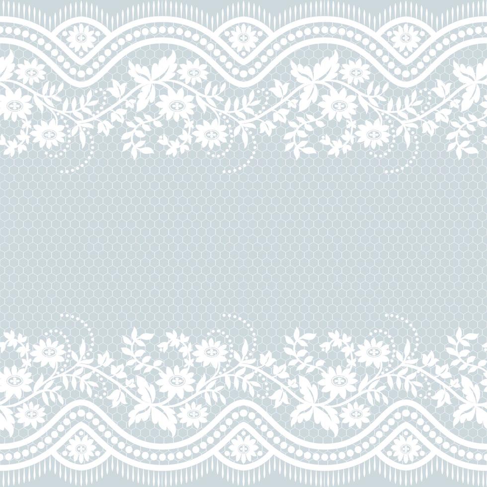 Seamless white floral lace pattern vector