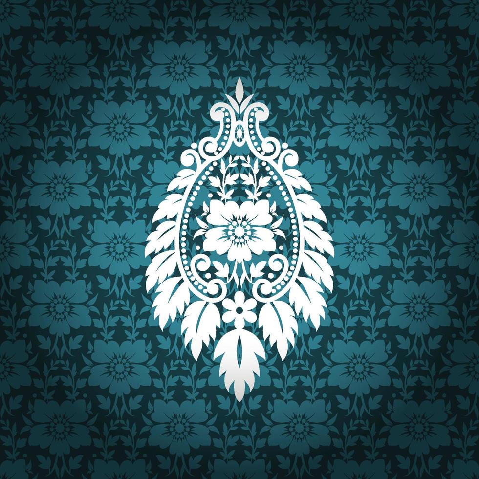 Seamless damask pattern vector