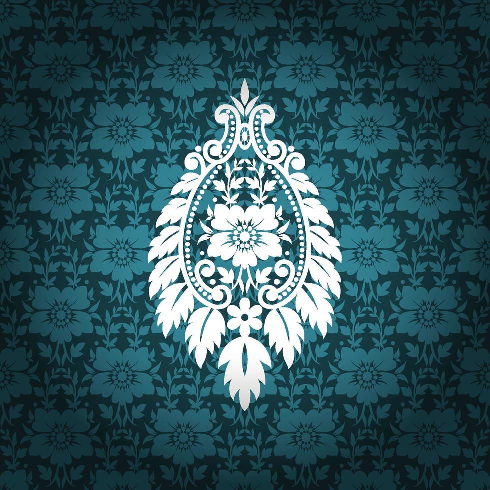 Seamless damask pattern vector