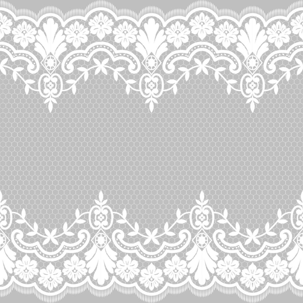 Seamless white floral lace pattern vector