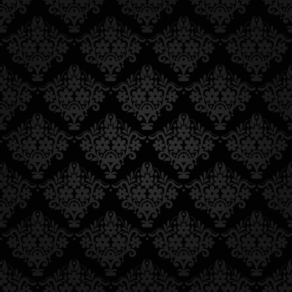 Seamless damask pattern vector