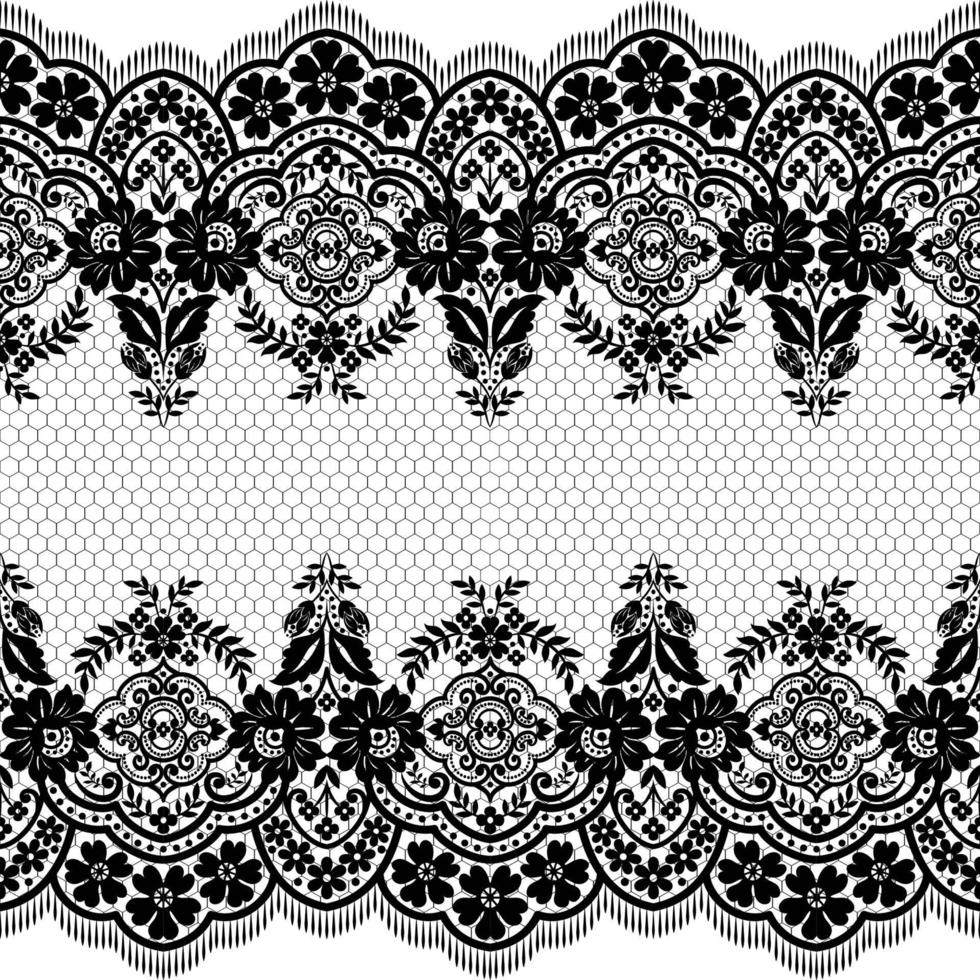 Seamless white floral lace pattern vector