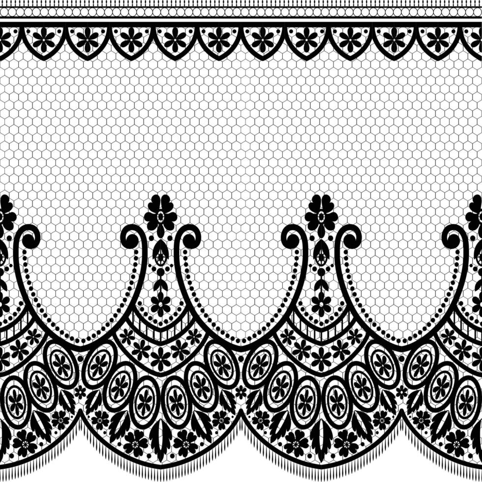 patrón de encaje floral blanco transparente vector