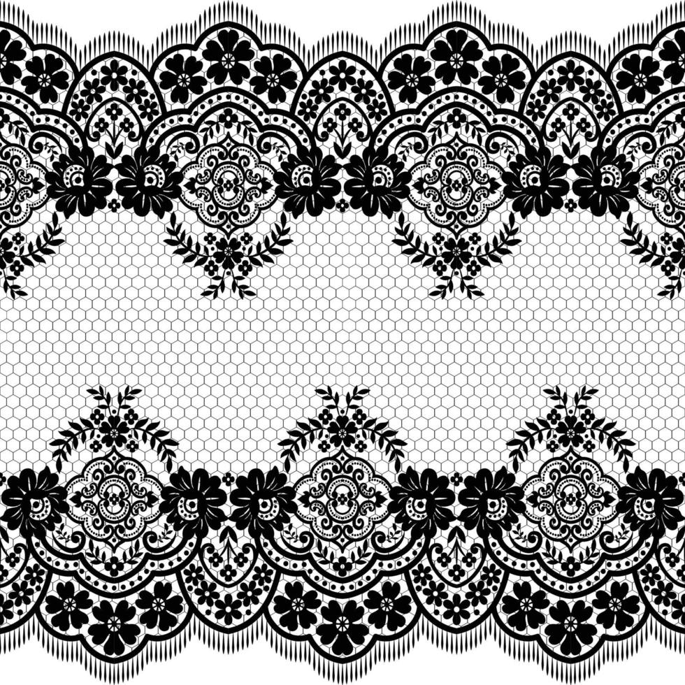 patrón de encaje floral blanco transparente vector