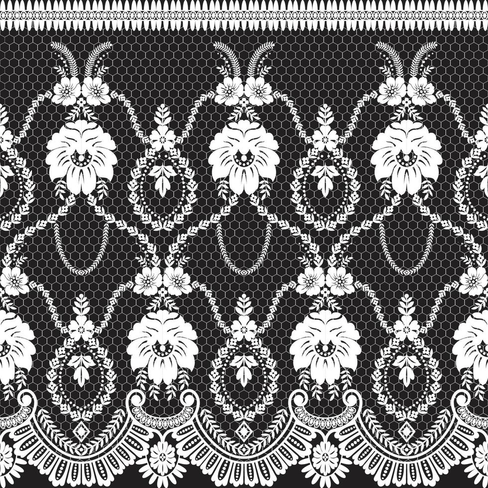 Seamless flower lace pattern vector