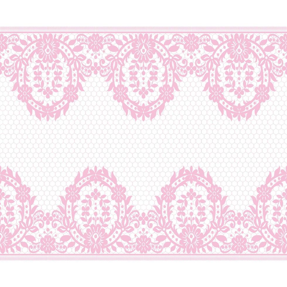 Lace seamless pattern with flowers vector
