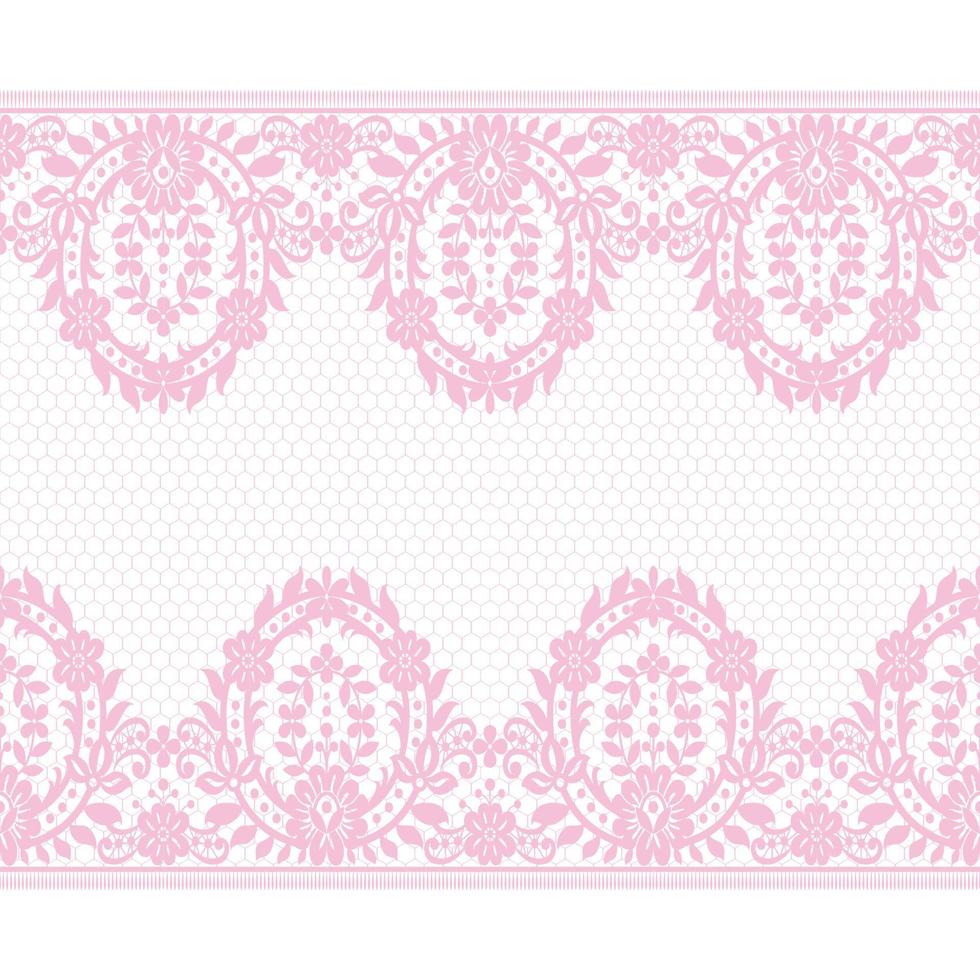 Lace seamless pattern with flowers vector