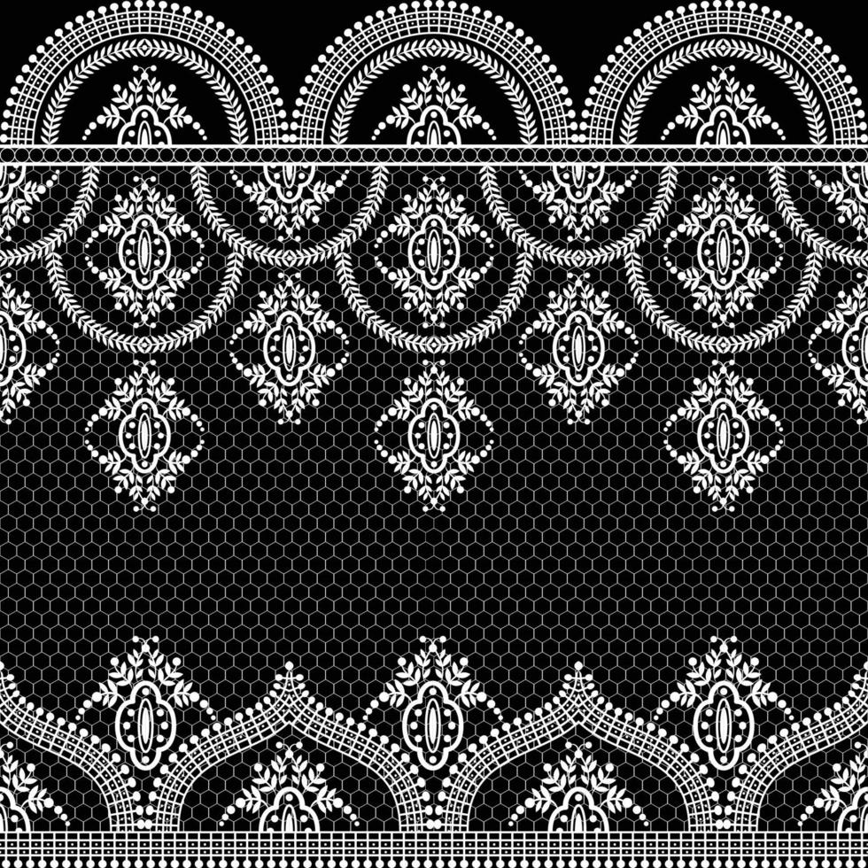 Seamless flower lace pattern vector