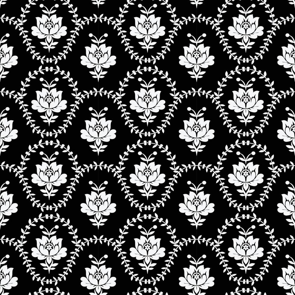 encaje de patrones sin fisuras con flores vector