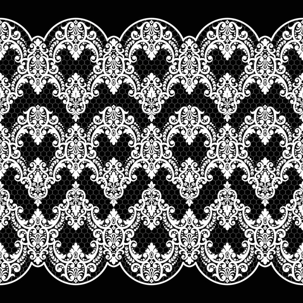 Lace seamless pattern with flowers vector