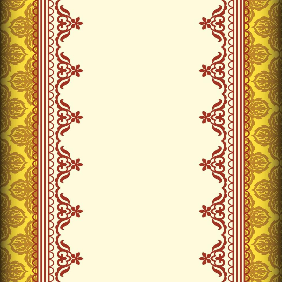 Vector Damask Pattern and Frame