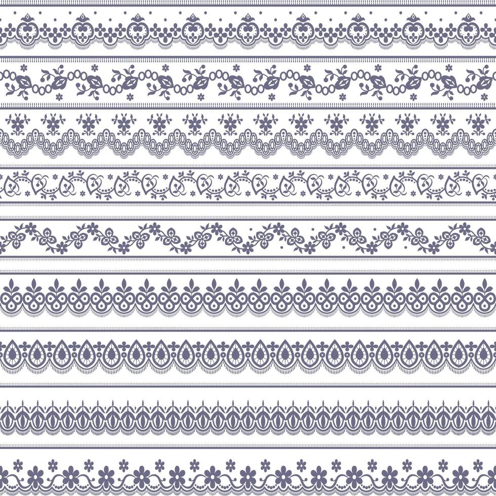 Seamless lace set vector