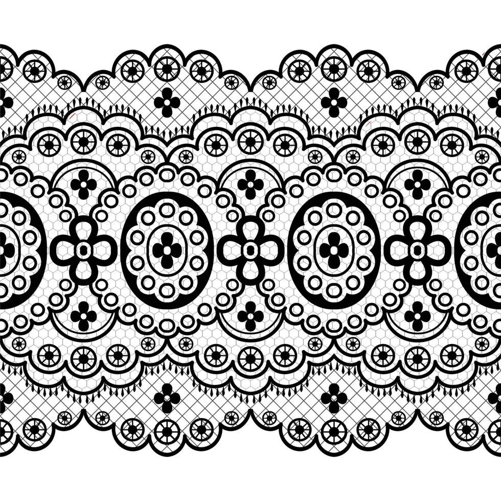 Lace seamless pattern with flowers vector