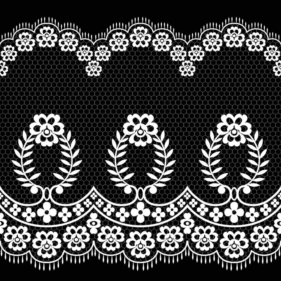 Lace seamless pattern with flowers vector